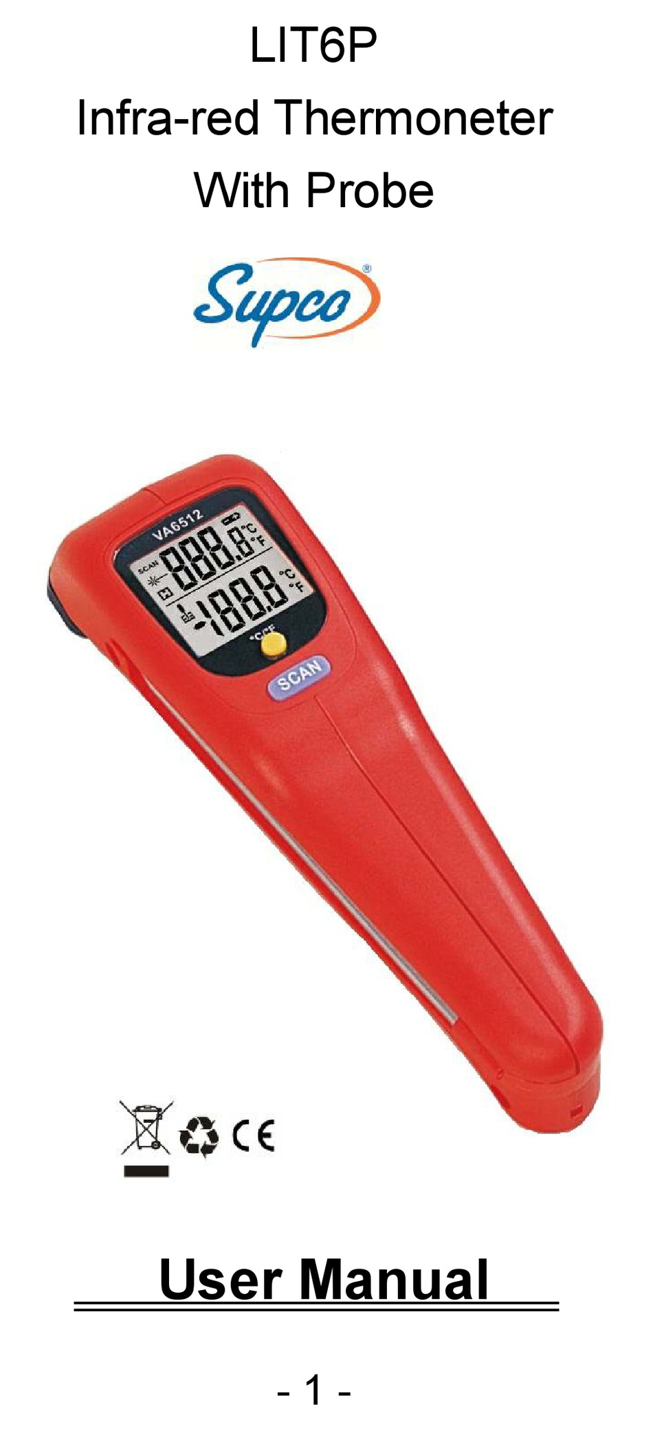 Supco LIT11TC - Laser Infrared Thermometer