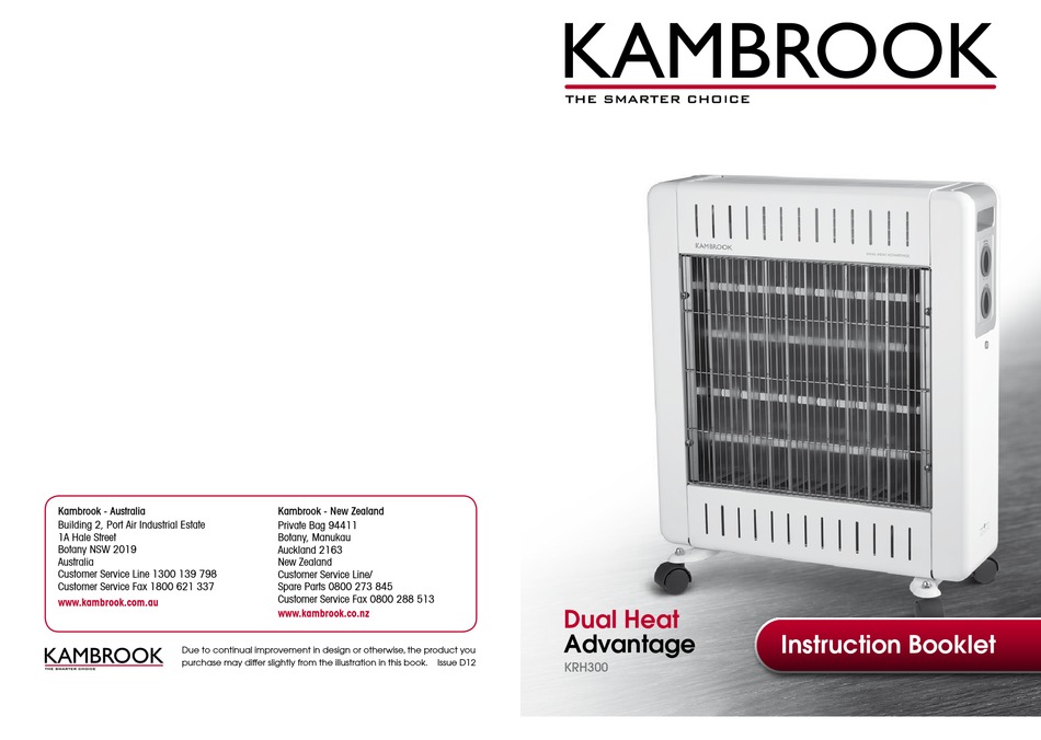 KAMBROOK ADVANTAGE KRH300 INSTRUCTION BOOKLET Pdf Download ManualsLib