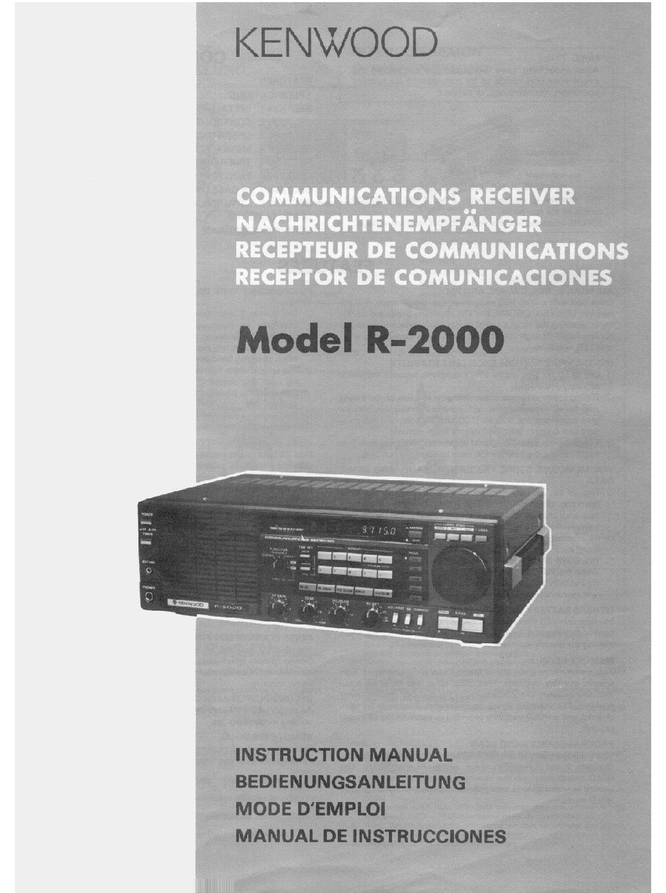 Kenwood R 2000 Instruction Manual Pdf Download Manualslib