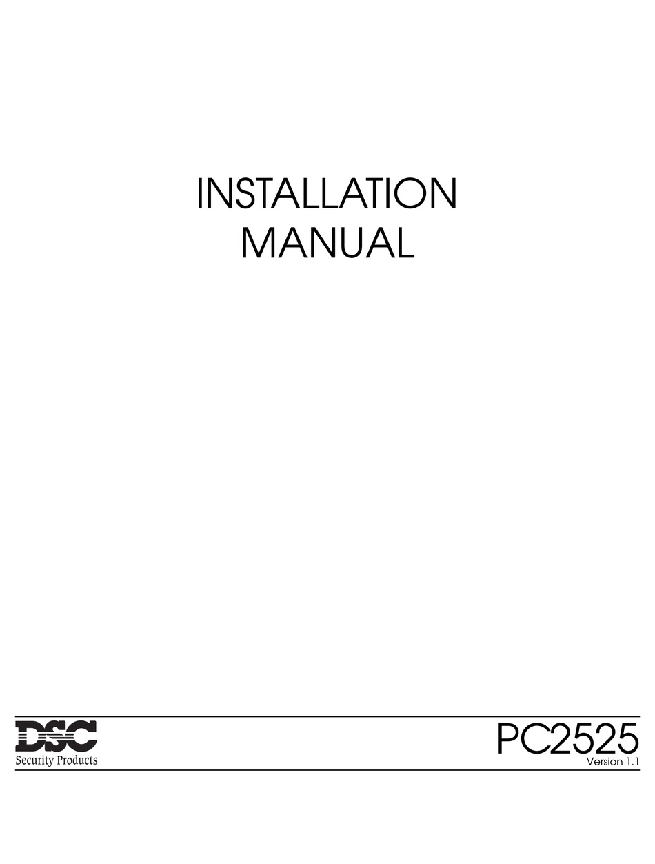 Dsc Pc2525 Installation Manual Pdf Download Manualslib