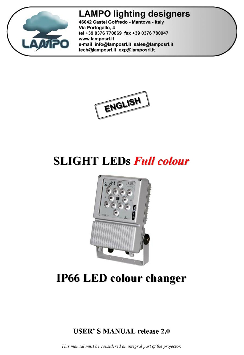 Lampo Ip66 Led User Manual Pdf Download Manualslib