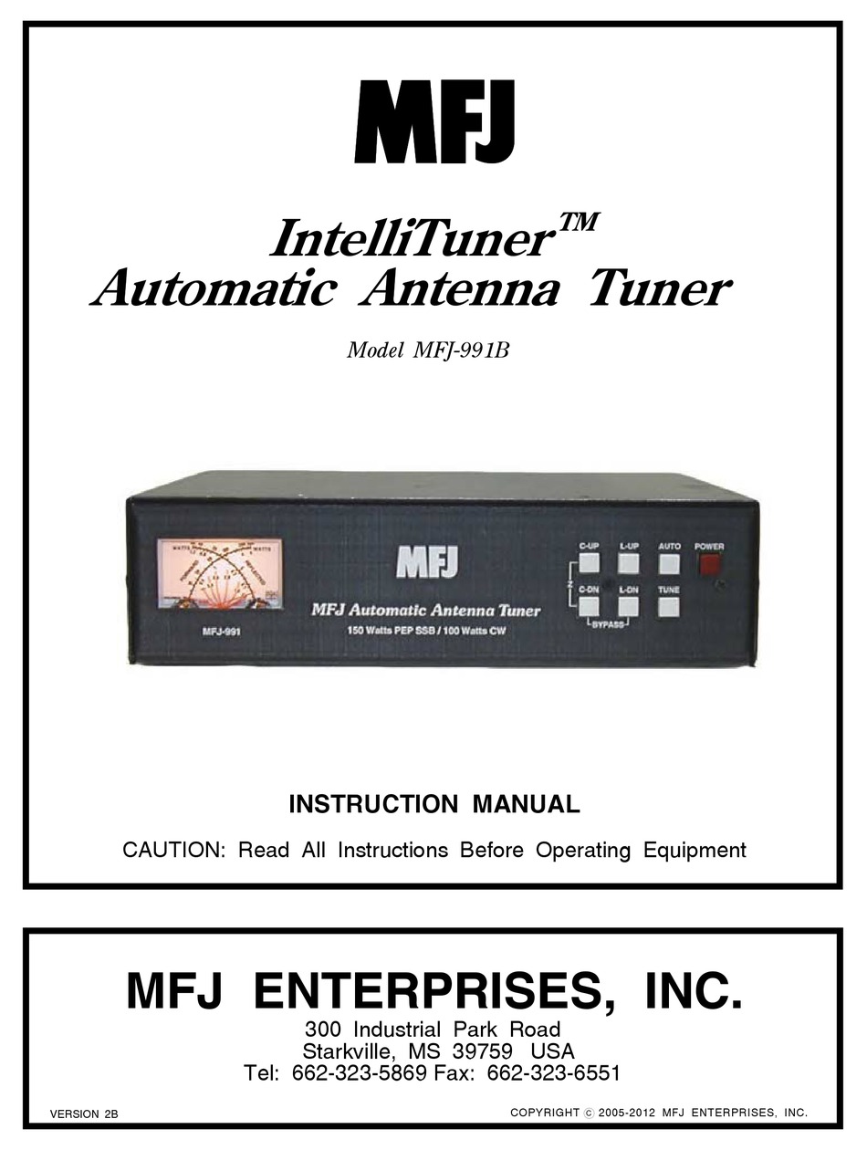 MFJ -991B INSTRUCTION MANUAL Pdf Download | ManualsLib