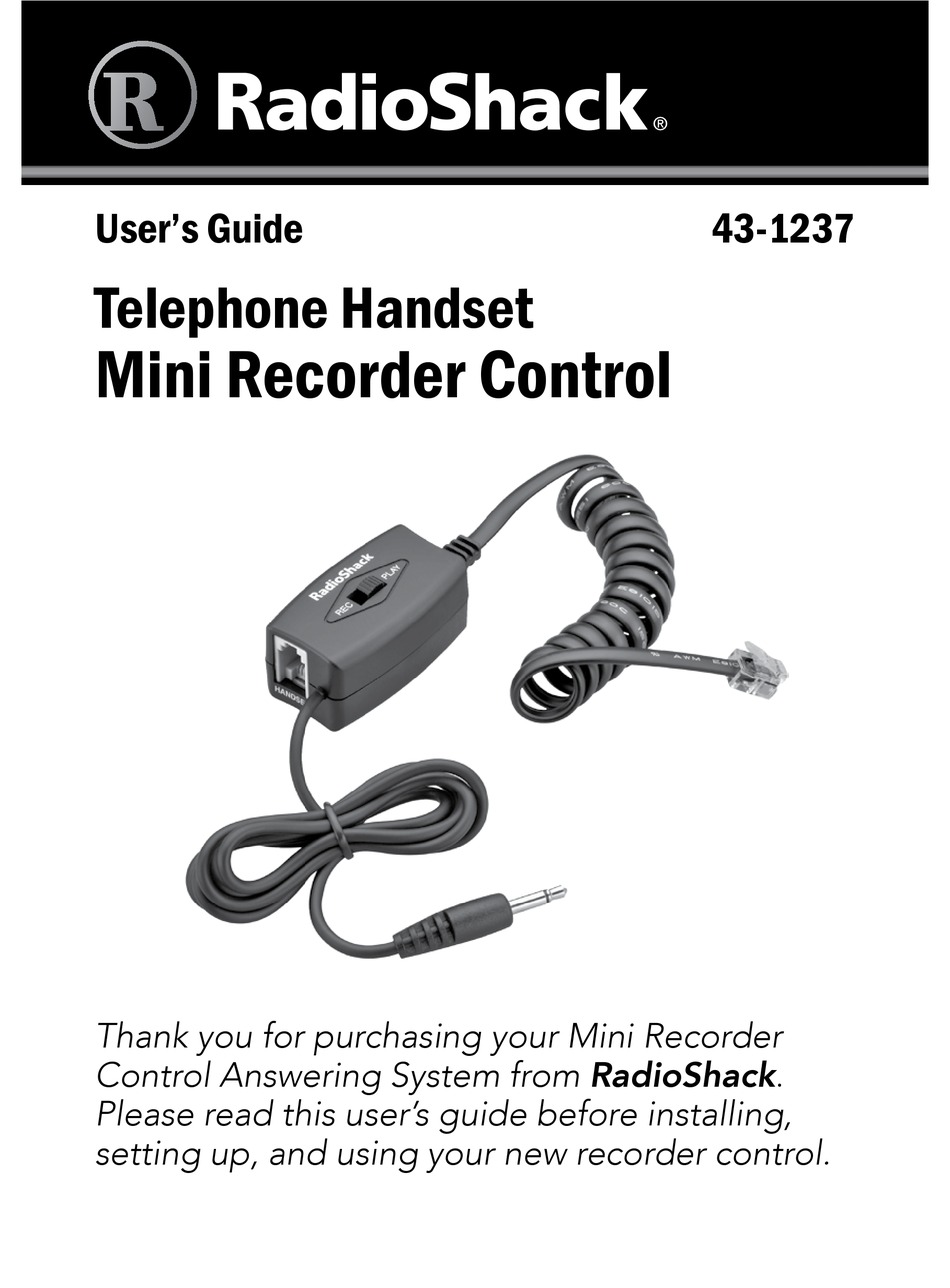 RadioShack Landline Telephone Handset Mini Recorder Control 4301237 for sale online 