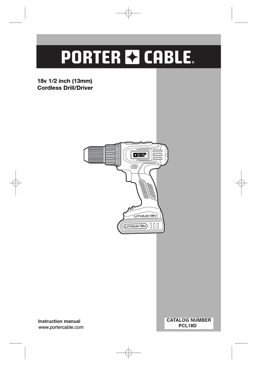 Porter cable 18v battery best sale charger manual