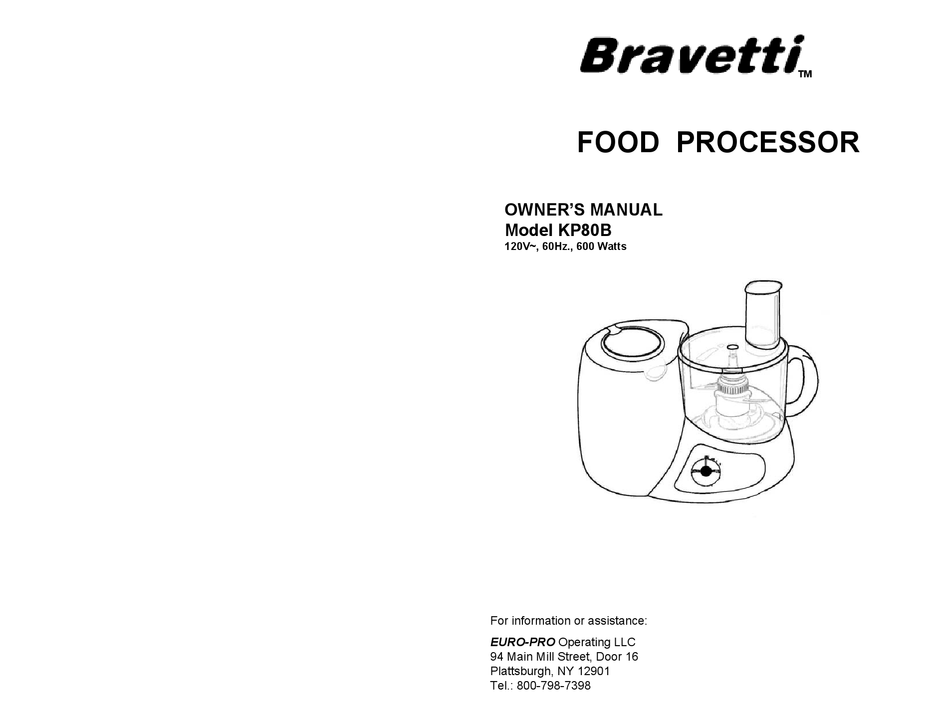 BRAVETTI KP80B OWNER'S MANUAL Pdf Download ManualsLib