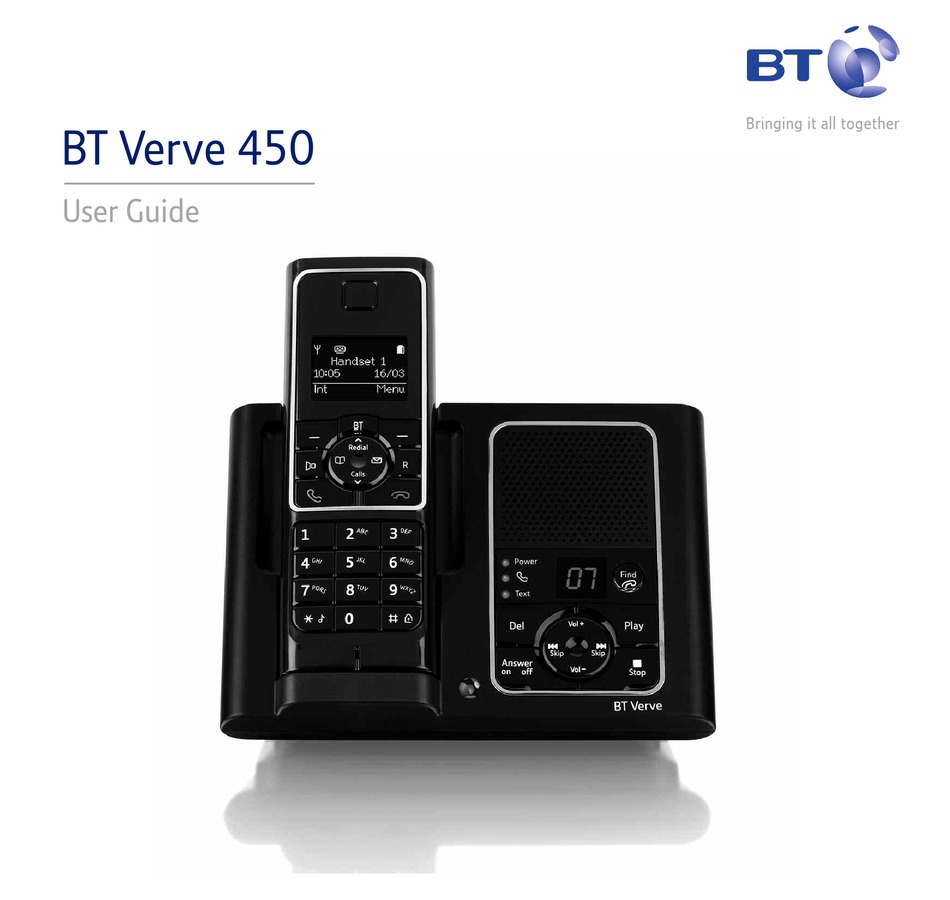 BT VERVE 450 USER MANUAL Pdf Download ManualsLib