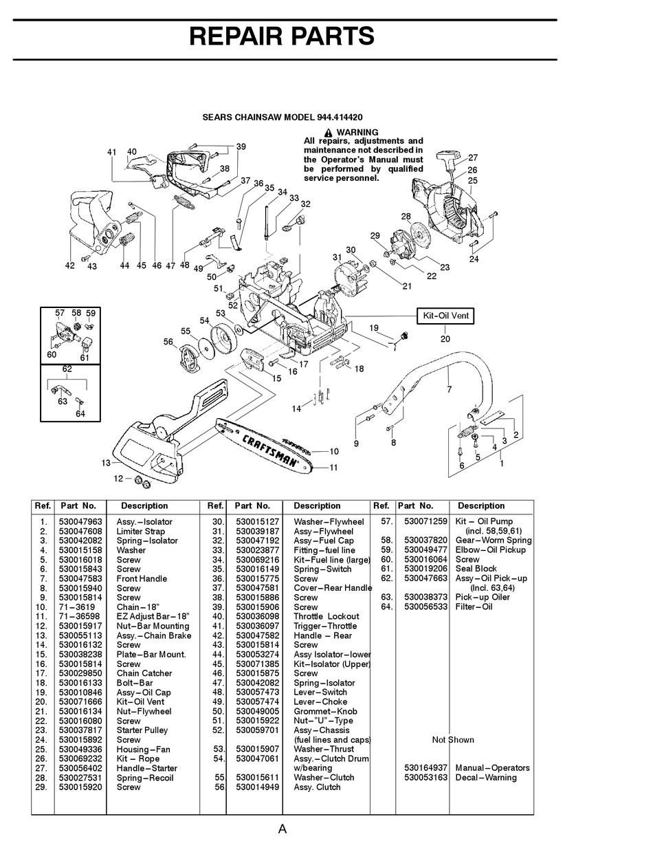 SEARS 944.414420 REPAIR PARTS Pdf Download | ManualsLib