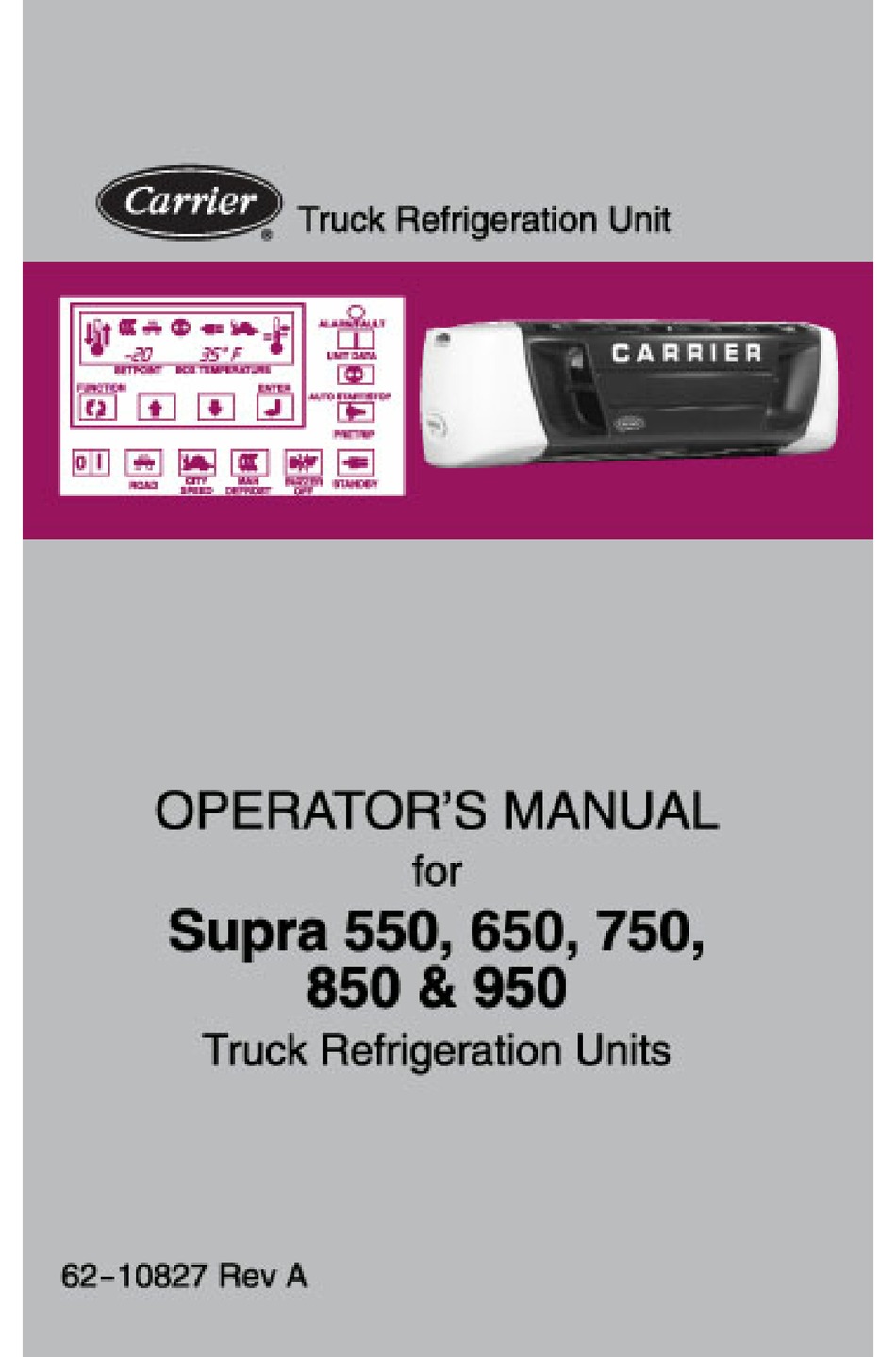 Carrier Transicold Supra 550 Operator S Manual Pdf Download Manualslib