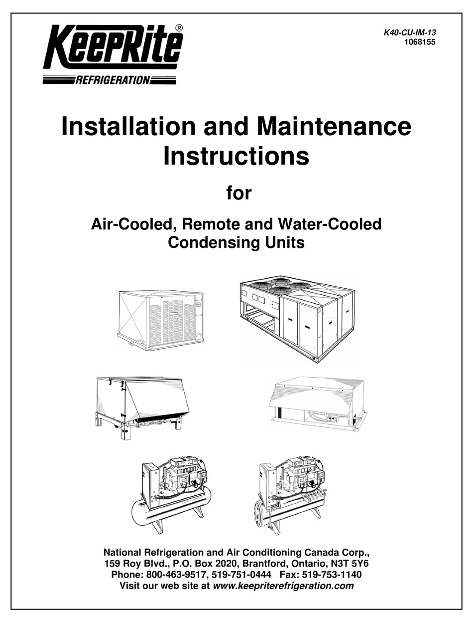KEEPRITE K40-CU-IM-13 INSTALLATION AND MAINTENANCE INSTRUCTIONS MANUAL Pdf  Download | ManualsLib Frozen Air Conditioner ManualsLib
