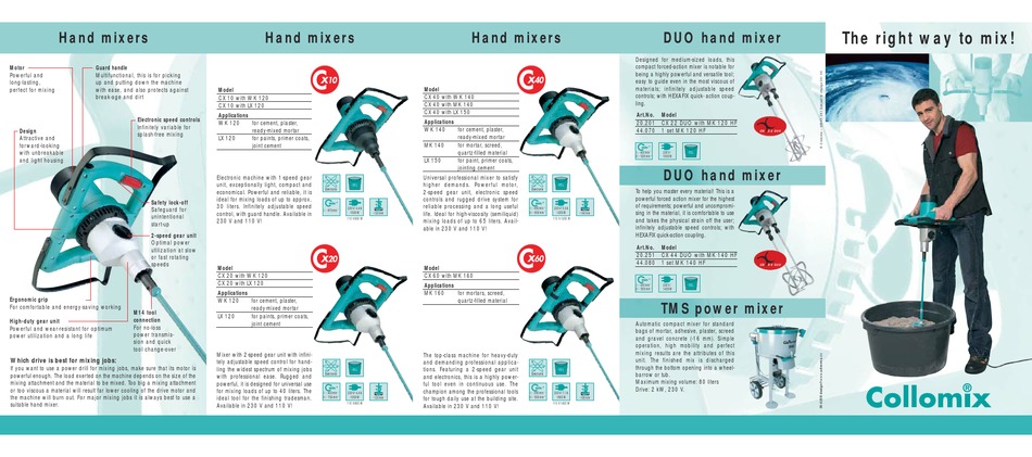 Cordless mixer Xo 20 NC + mixing tool WK 140 HF