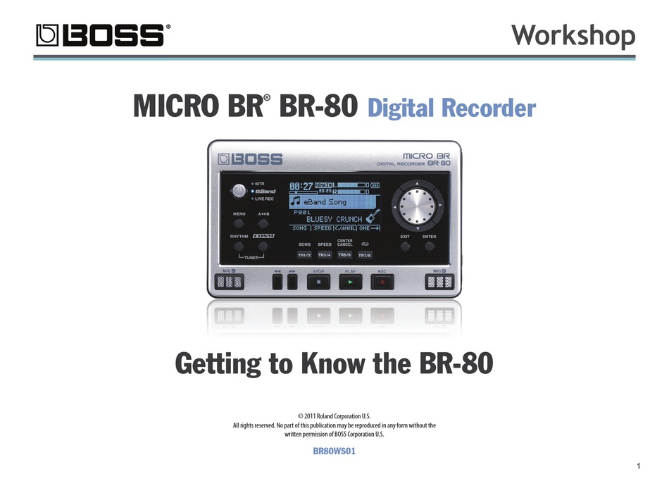 Boss Micro Br Br 80 Workshop Manual Pdf Download Manualslib