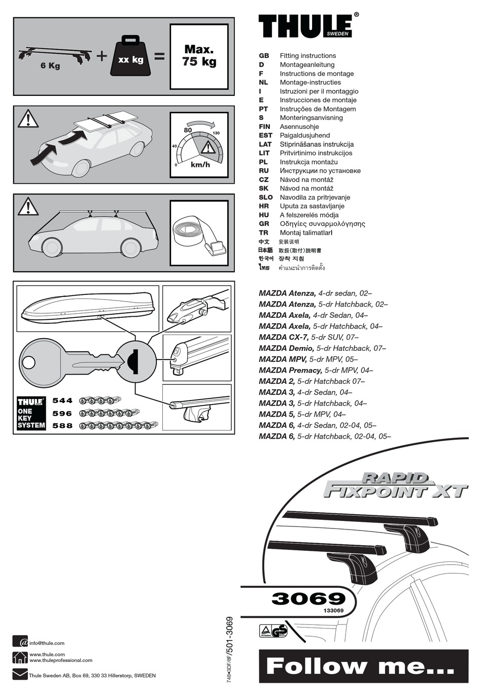 THULE 3069 FITTING INSTRUCTIONS MANUAL Pdf Download