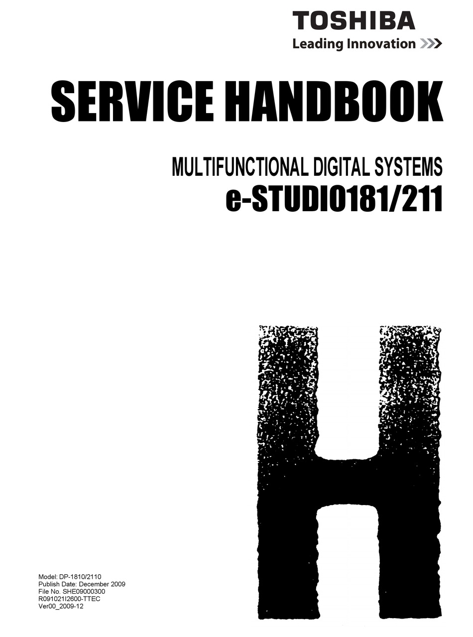 Toshiba E Studio181 Service Handbook Pdf Download Manualslib