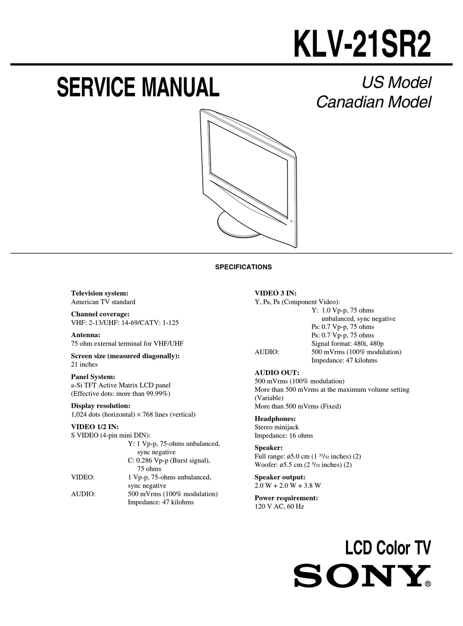 Sony Service Manual für TR 1819  Copy 