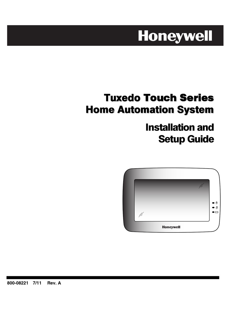 HONEYWELL TUXEDO TOUCH SERIES INSTALLATION AND SETUP MANUAL Pdf