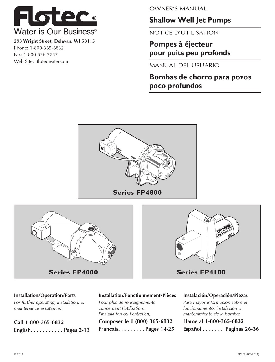 FLOTEC FP4800 SERIES OWNER'S MANUAL Pdf Download | ManualsLib