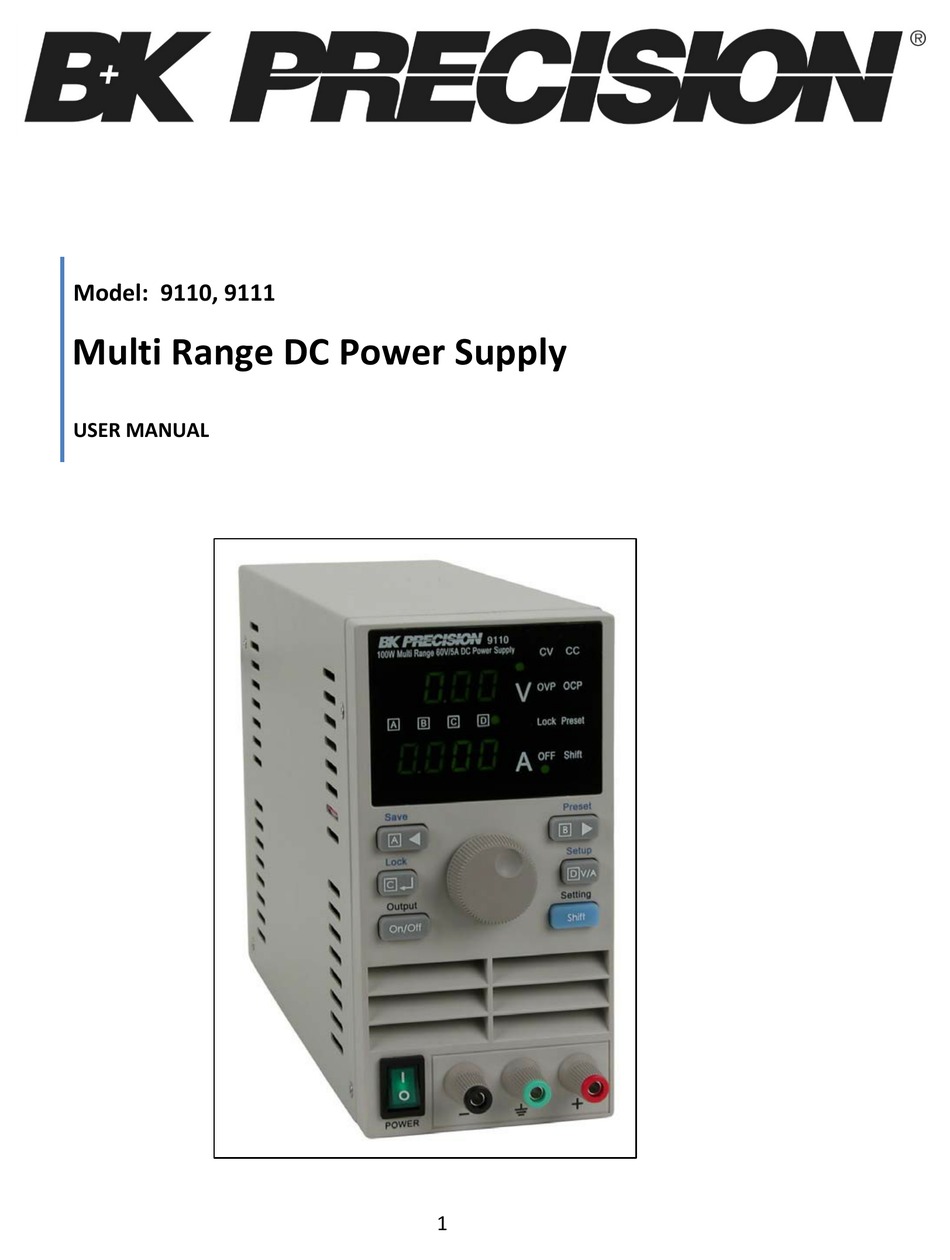 BK PRECISION 9110 USER MANUAL Pdf Download ManualsLib