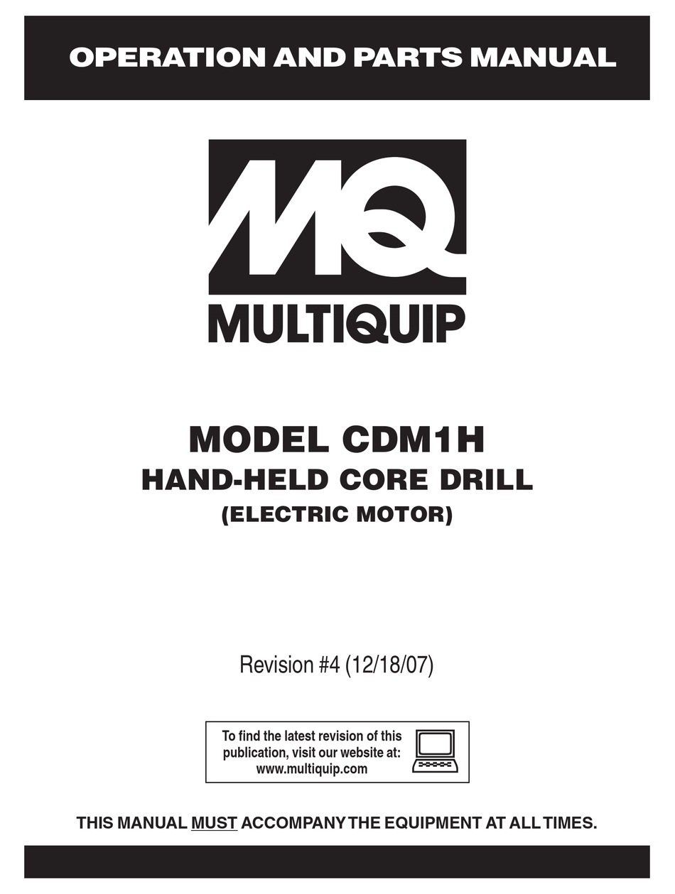 MULTIQUIP CDM1H OPERATION AND PARTS MANUAL Pdf Download ManualsLib