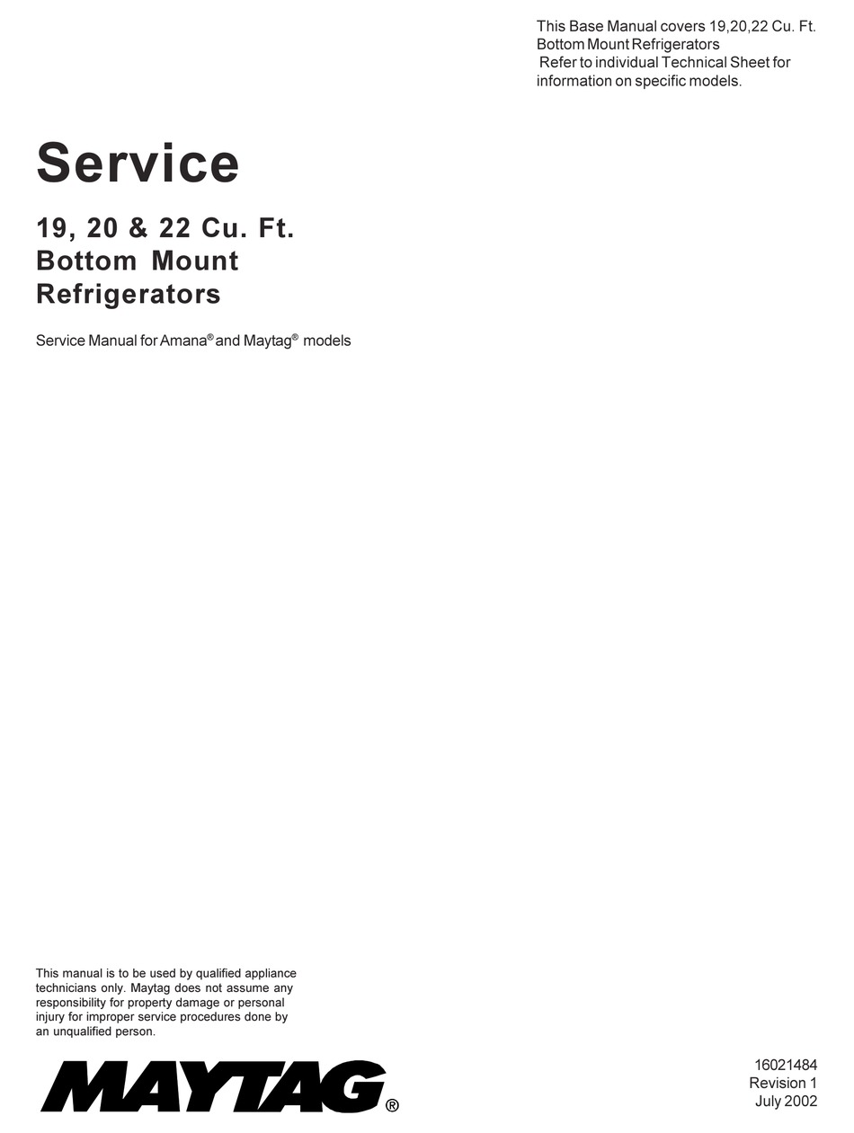 Amana 19 Service Manual Pdf Download Manualslib