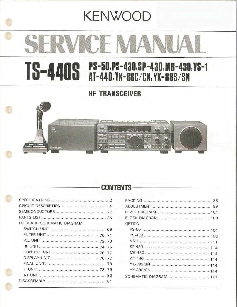 KENWOOD TS440S SERIVCE MANUAL Pdf Download ManualsLib