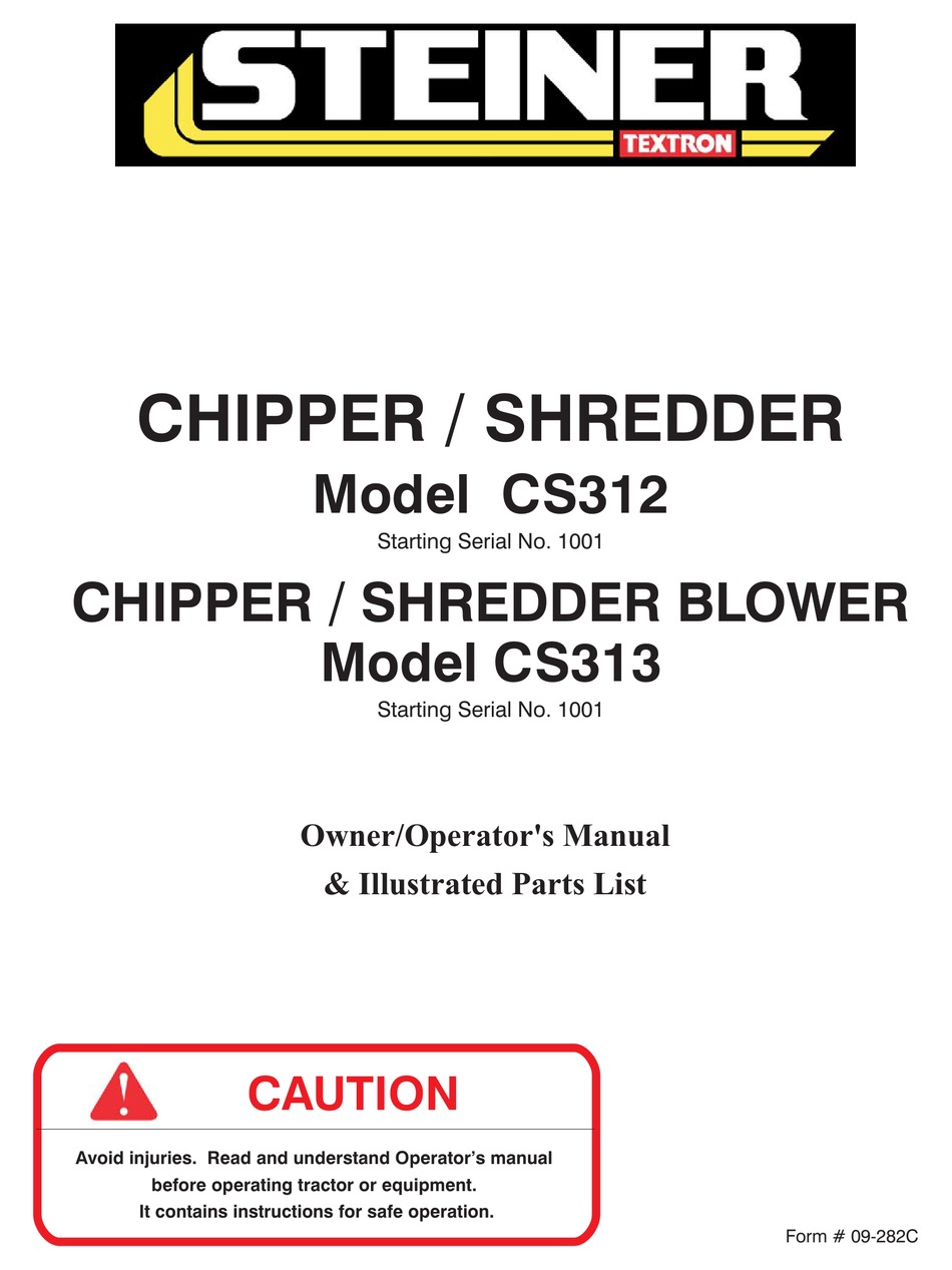 STEINER CS312 OWNER'S/OPERATOR'S MANUAL Pdf Download ManualsLib