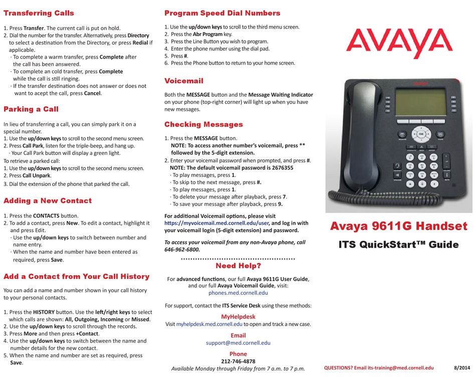 AVAYA 9611G MANUAL Pdf Download | ManualsLib