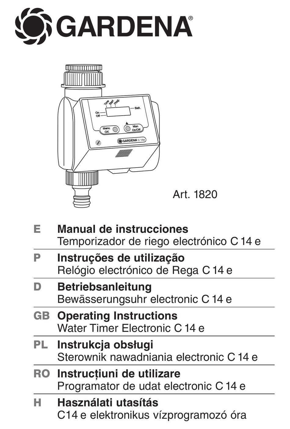 Gardena C14 Operating Instructions Manual Pdf Download Manualslib