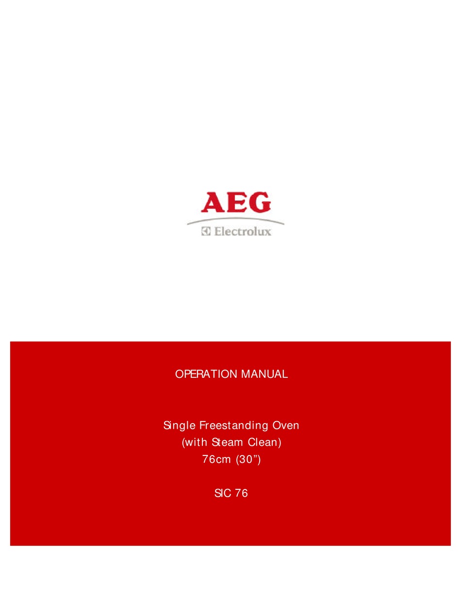 AEG ELECTROLUX SIC 76 OPERATION MANUAL Pdf Download ManualsLib