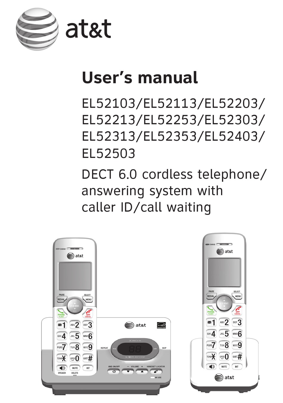 AT&T EL52103 USER MANUAL Pdf Download | ManualsLib