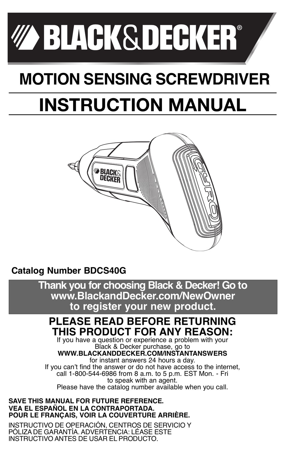 BLACK+DECKER BDCS50C-8LW, BDCS50C Instruction manual