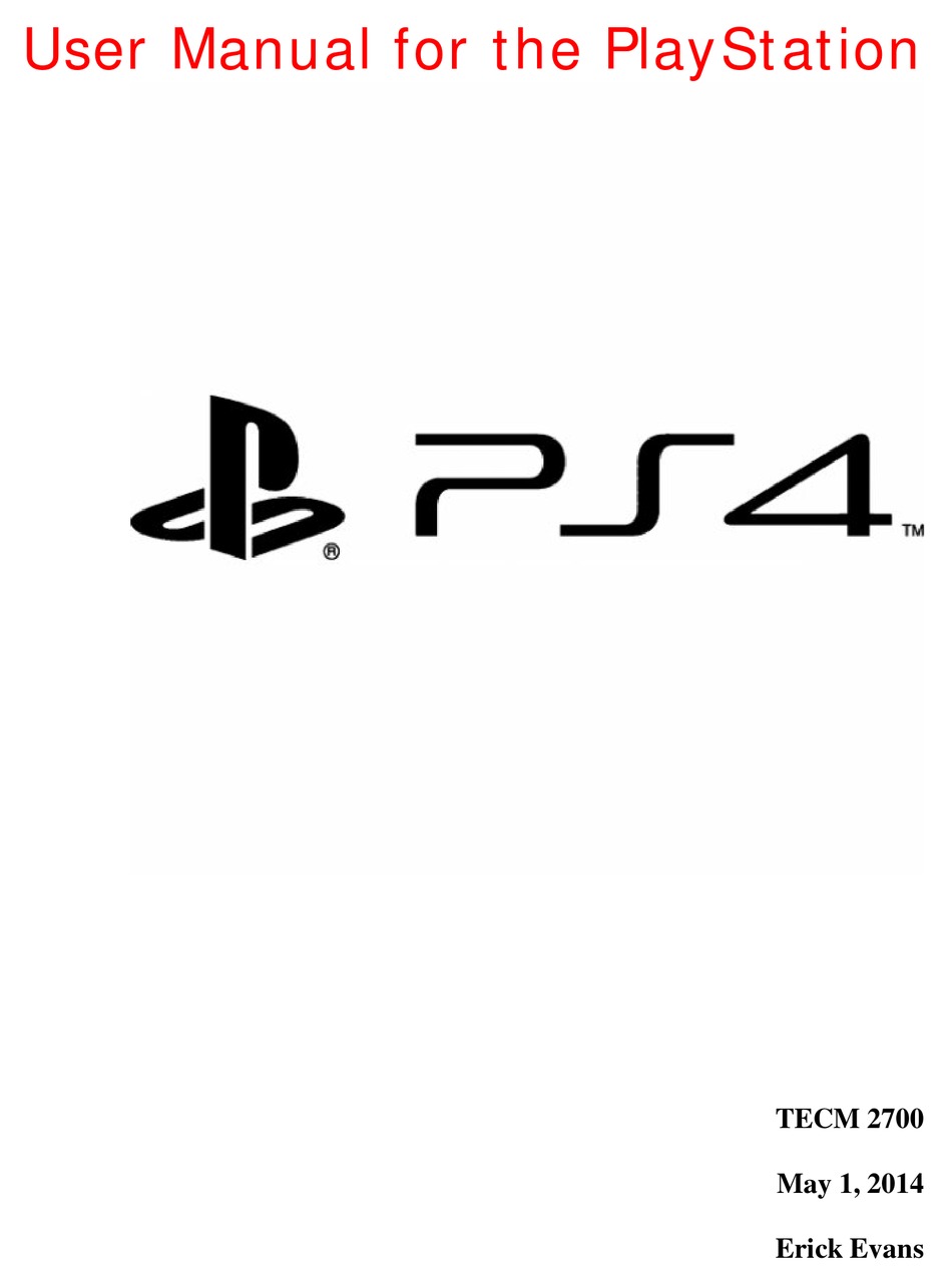 Sony Playstation 4 User Manual Pdf Download Manualslib