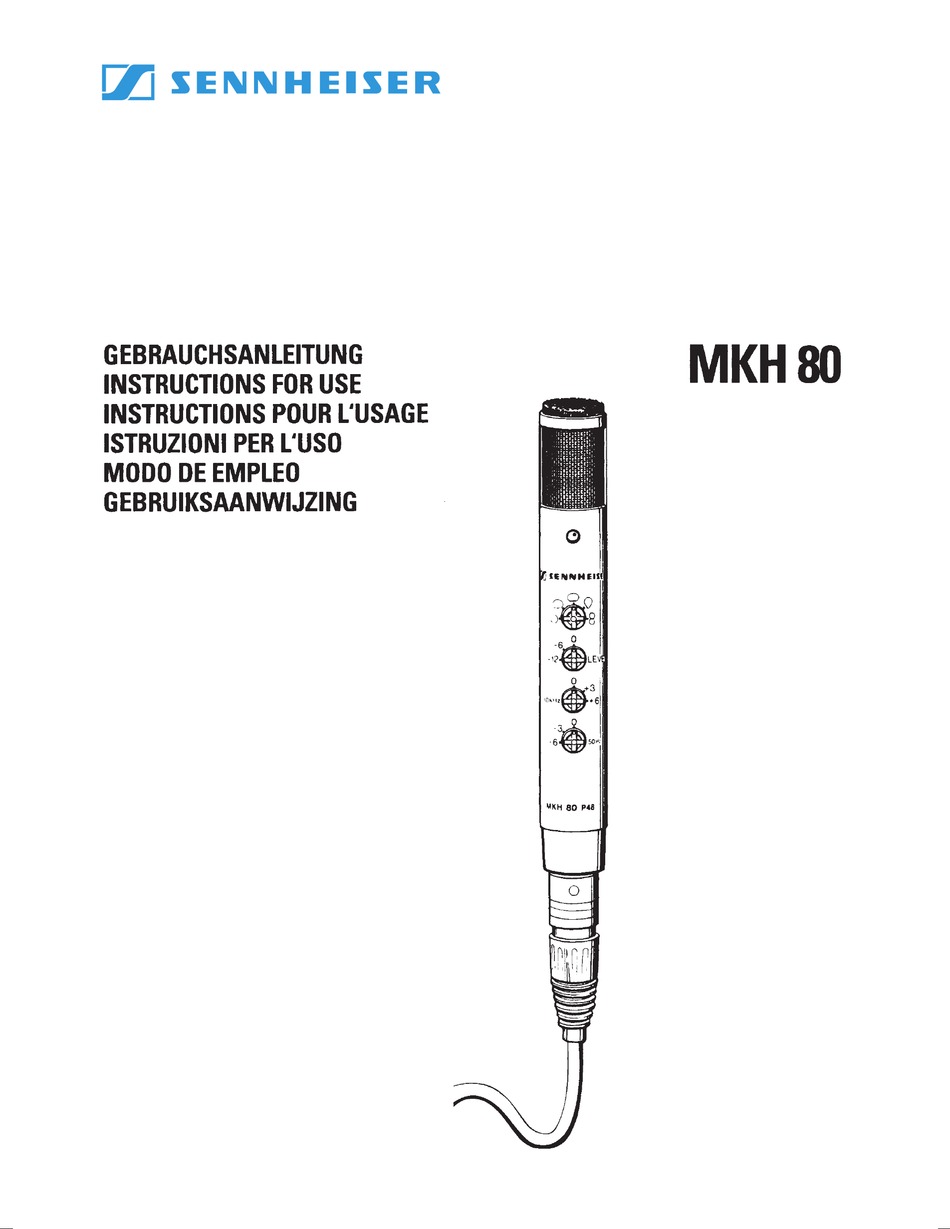 SENNHEISER MKH 80 INSTRUCTIONS FOR USE 