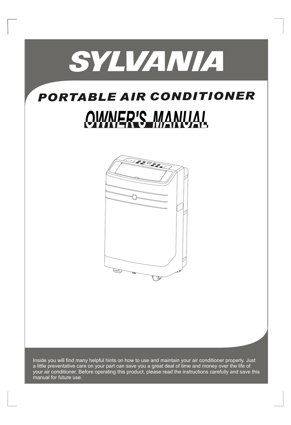 SYLVANIA AIR CONDITIONER OWNER'S MANUAL Pdf Download | ManualsLib