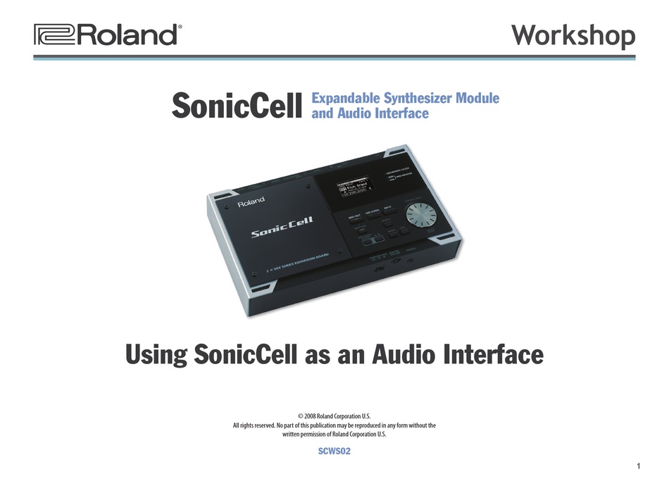 ROLAND SONICCELL WORKSHOP MANUAL Pdf Download | ManualsLib