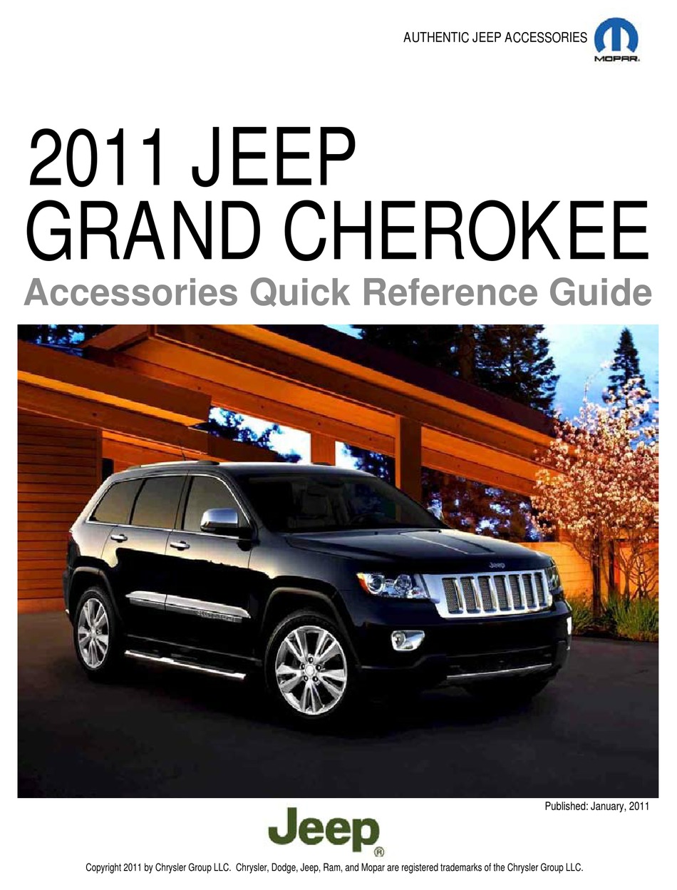 JEEP 2011 GRAND CHEROKEE ACCESSORIES QUICK REFERENCE MANUAL Pdf