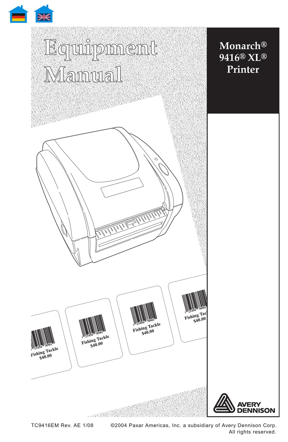 AVERY DENNISON MONARCH 9416 XL EQUIPMENT MANUAL Pdf Download ManualsLib