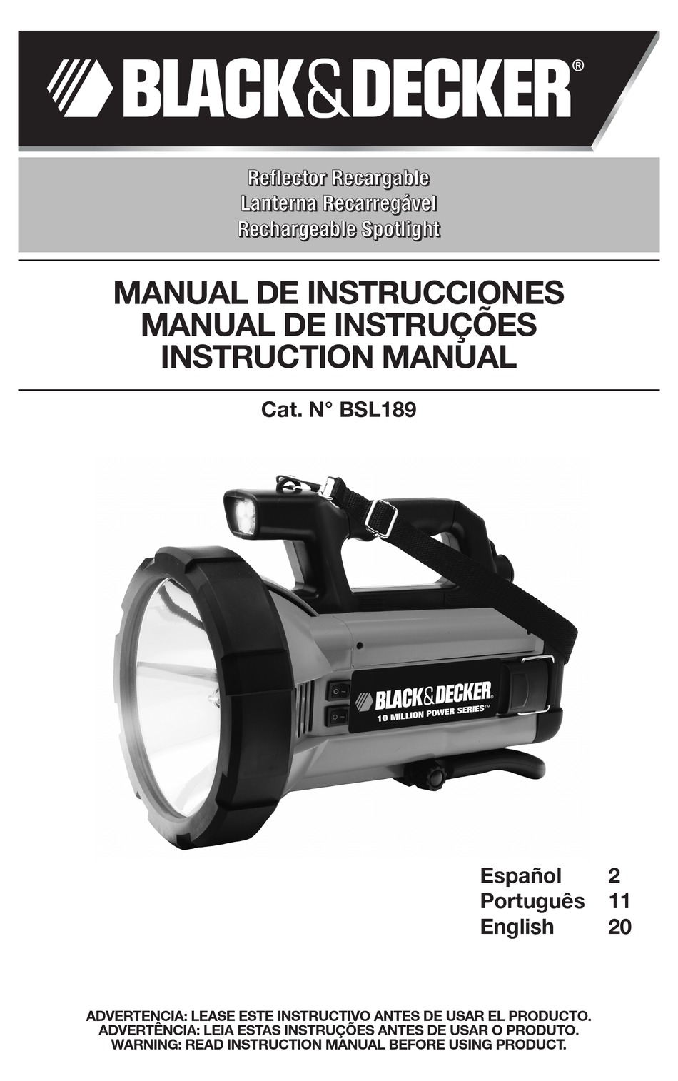 BLACK & DECKER BSL189 INSTRUCTION MANUAL Pdf Download | ManualsLib