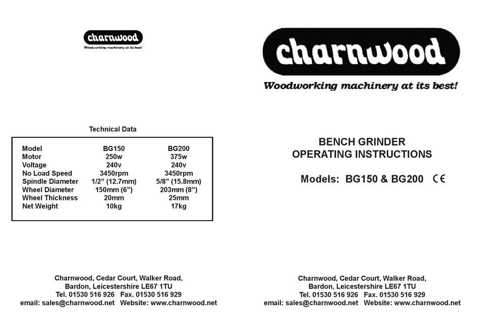 CHARNWOOD BG150 OPERATING INSTRUCTIONS MANUAL Pdf Download ManualsLib