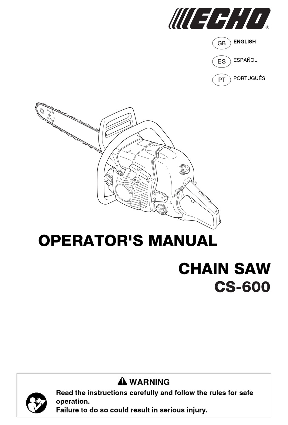 ECHO CS-600 OPERATOR'S MANUAL Pdf Download | ManualsLib