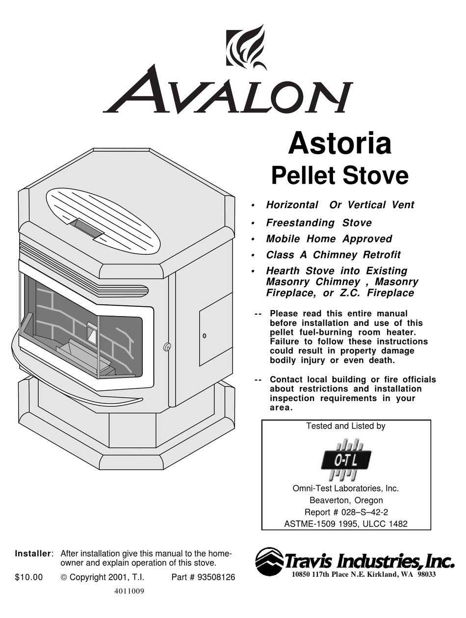 avalon astoria pellet stove parts