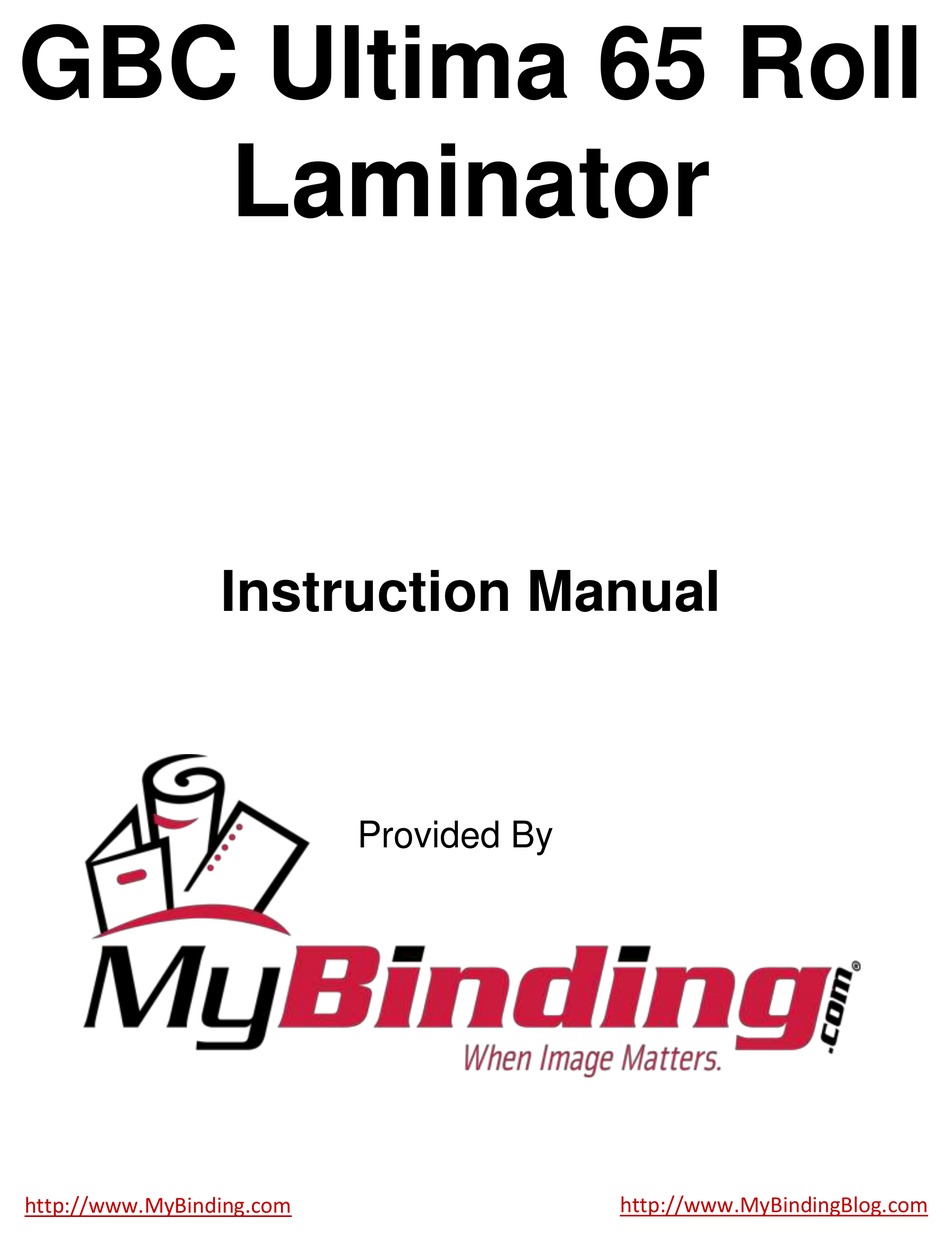 GBC ULTIMA 65 ROLL INSTRUCTION MANUAL Pdf Download ManualsLib