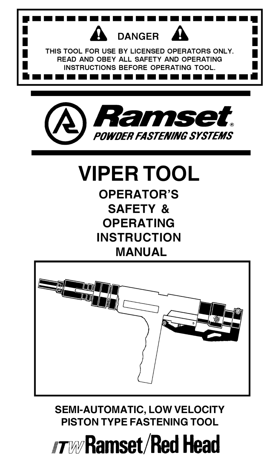 RAMSET VIPER TOOL OPERATOR'S SAFETY & OPERATING INSTRUCTION MANUAL Pdf Download ManualsLib