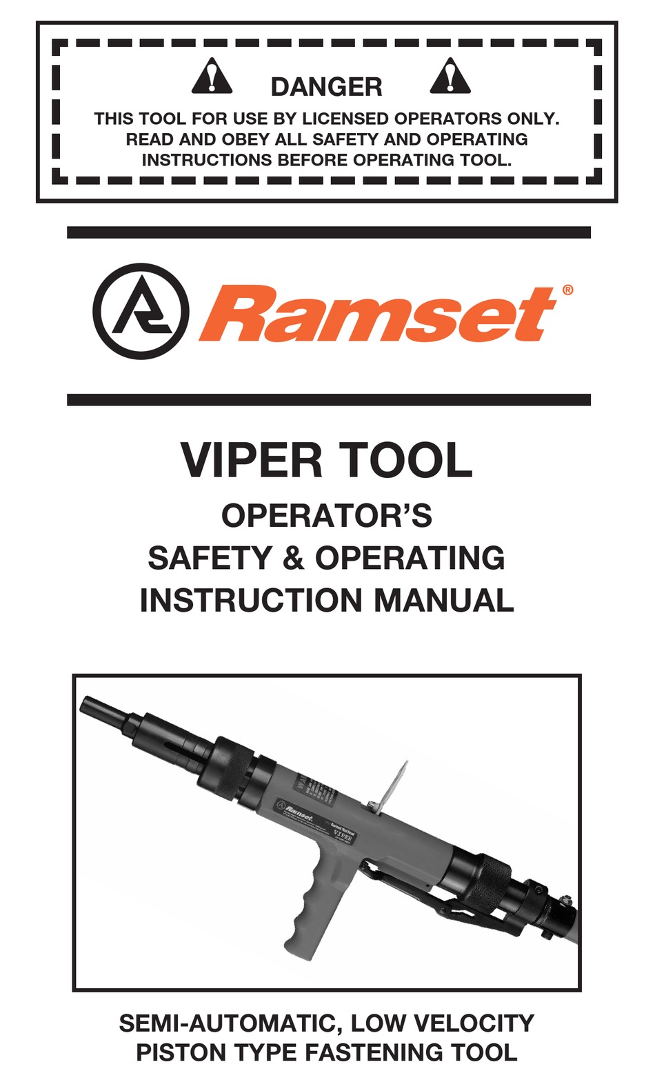 RAMSET VIPER TOOL OPERATOR'S SAFETY & OPERATING INSTRUCTION MANUAL Pdf Download ManualsLib