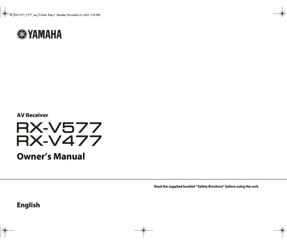Yamaha Rx V571 Manual Download Pdf - Yamaha Rx V2067 Product Bulletin
