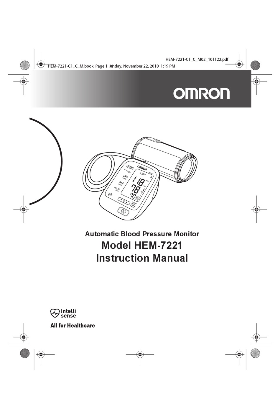 OMRON HEM-7221 INSTRUCTION MANUAL Pdf Download | ManualsLib