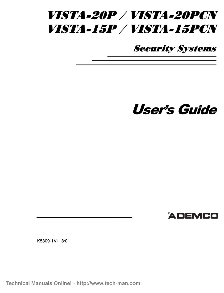 ADEMCO VISTA-20P USER MANUAL Pdf Download | ManualsLib