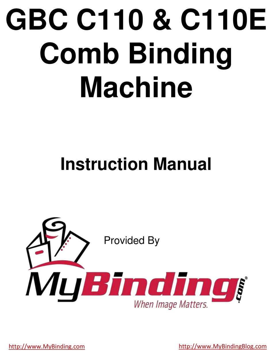 GBC C110 INSTRUCTION MANUAL Pdf Download ManualsLib