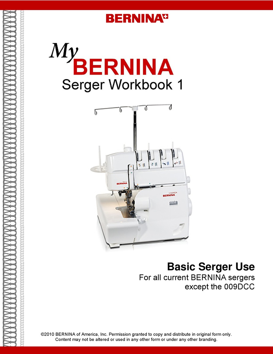 PDF on CD Bernina SERGER 2000 2000DE INSTRUCTION Book /OPERATING MANUAL 