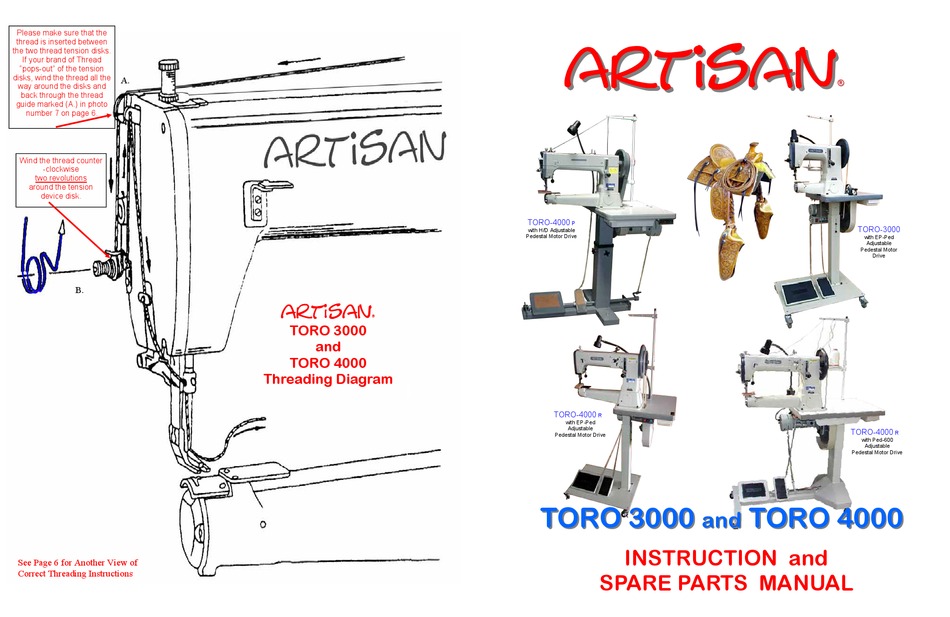 ARTISAN TORO 3000 INSTRUCTION AND SPARE PARTS MANUAL Pdf Download