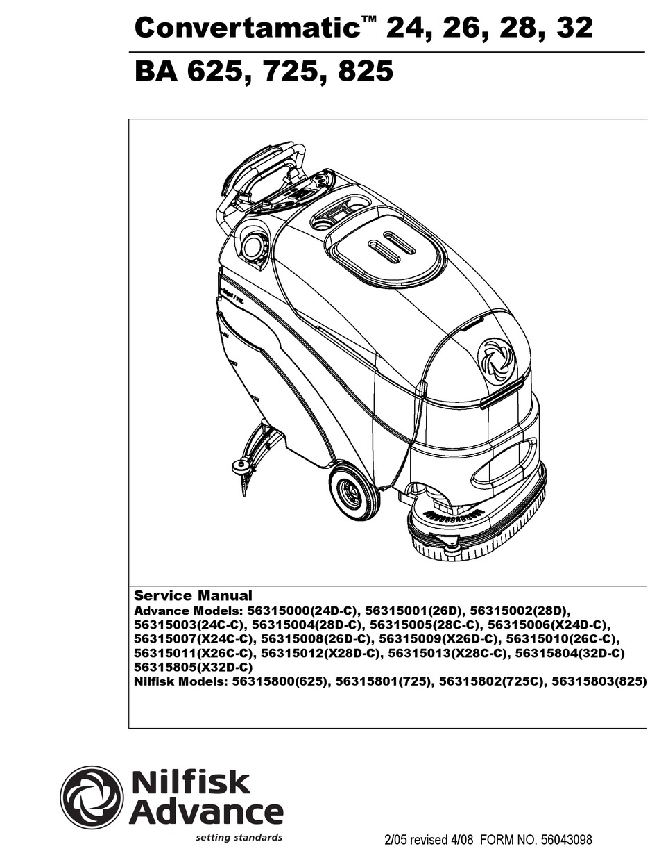 Nilfisk Advance Convertamatic 24 Service Manual Pdf Download Manualslib